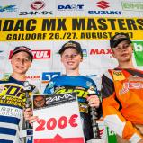 ADAC MX Masters, Gaildorf,  Siegerehrung beim ADAC MX Junior Cup v.l.n.r.: Paul Bloy ( Deutschland / Suzuki / Motorrad Waldmann ), Magnus Smith ( Dänemark / KTM / MEFO Sport Racing Team ) und Max Palsson ( Schweden / KTM )